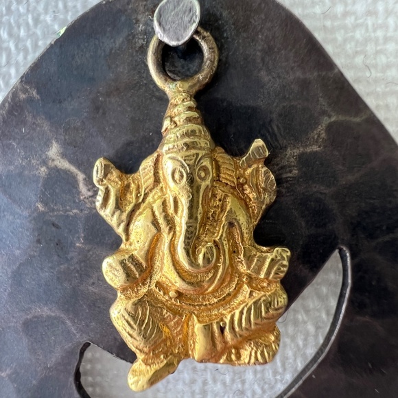 Vintage Sterling Silver & 18K Gold Om Ganesh Pendant India Artisan Jewelry - Picture 15 of 15